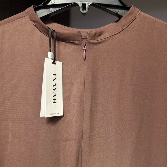 High low top in full sleeves with ruffle hem - rose taupe colour in size S - Picture 2 of 5